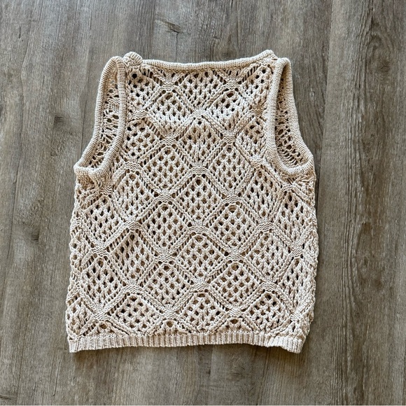 Beige Open Knit Tank - Picture 4 of 6